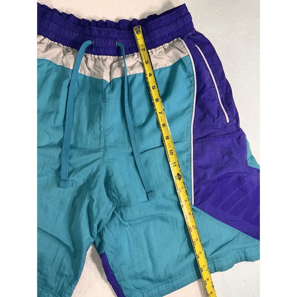 Nike Men's Colorblock Swim Trunks 34 Teal Purple Gray Lined Drawstring Pockets